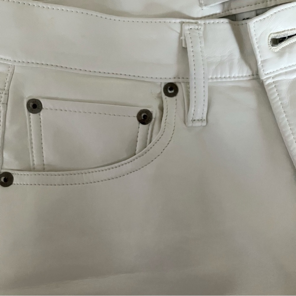 Agolde Leather ‘90s Pinch Waist Jeans Size 25 Powder High Rise Straight Leg Pant - Picture 7 of 11